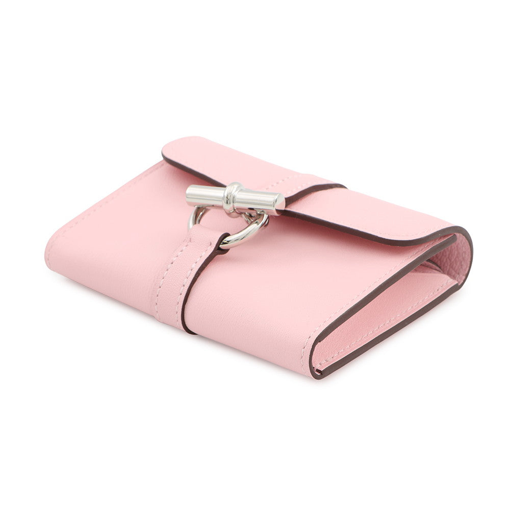HERMES Glennan Compact Rose Sakura Swift Leather