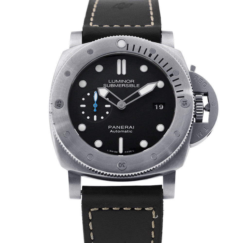 PANERAI Luminor 1950 Submersible 3 Days Titanio W47mm TI Leather Black DialPAM01305
