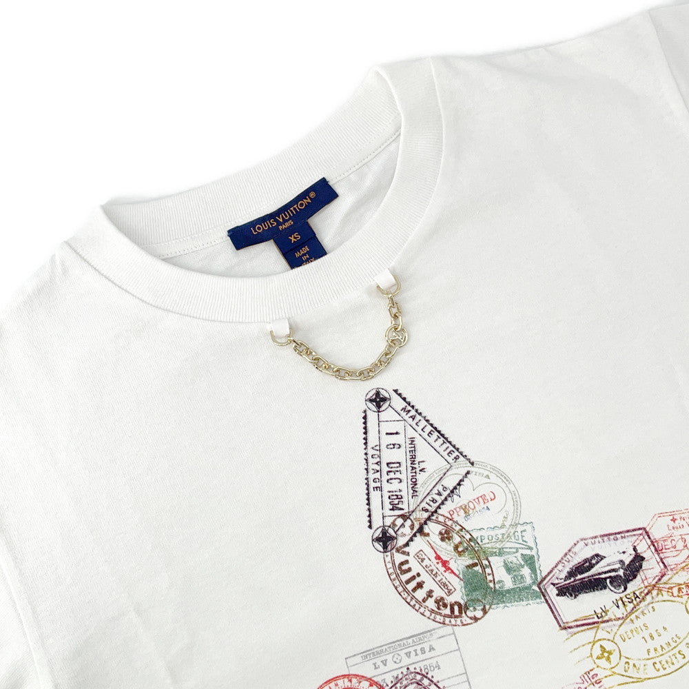 LOUIS VUITTON Travel Stamp T-Shirt Size XS White/Multicolor Cotton100%
