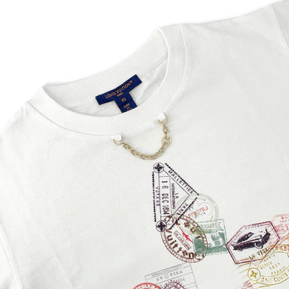 LOUIS VUITTON Travel Stamp T-Shirt Size XS White/Multicolor Cotton100%
