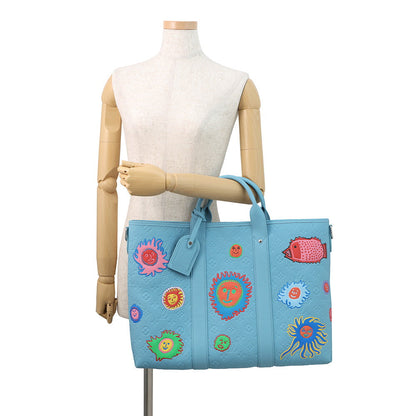 LOUIS VUITTON LVxYK Weekend Tote Blue/MulticolorM21717 Monogram・Taurillon Yayoi Kusama