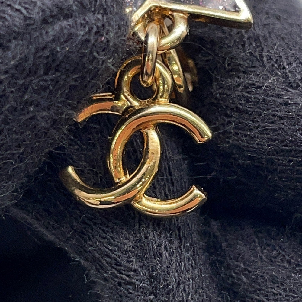 CHANEL Star CC Logo Earrings Black/Righe RainbowABC697 Metal