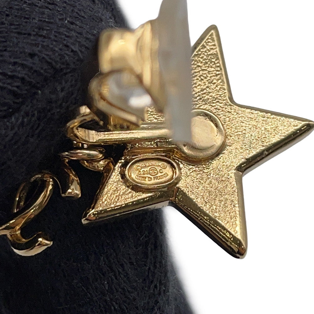 CHANEL Star CC Logo Earrings Black/Righe RainbowABC697 Metal