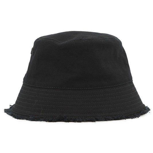PRADA Drill logo fringe bucket hat Size S Black1HC137 Cotton100%