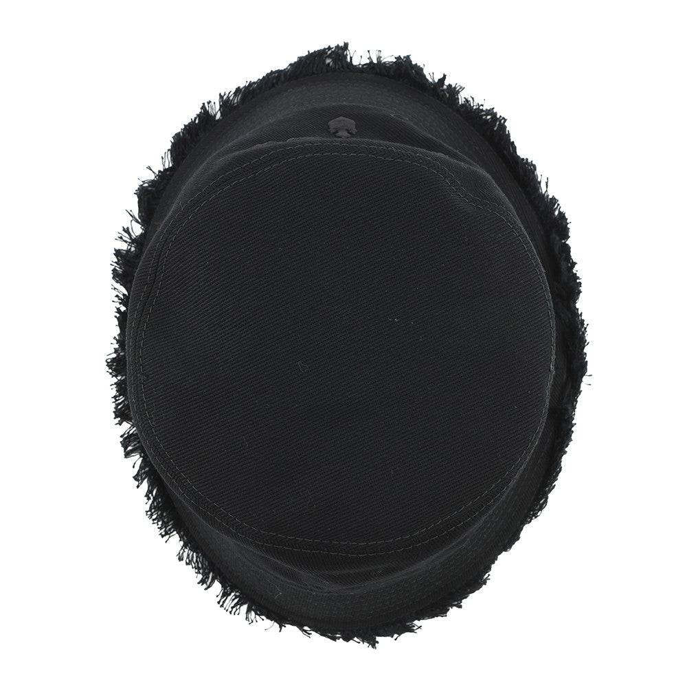 PRADA Drill logo fringe bucket hat Size S Black1HC137 Cotton100%