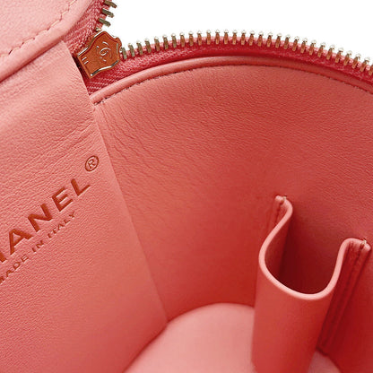 CHANEL Vanity Top Handle Shoulder Bag Pink Lambskin