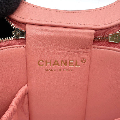 CHANEL Vanity Top Handle Shoulder Bag Pink Lambskin