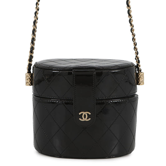 CHANEL Vanity ChainShoulder Bag BlackAP1616 Patent Leather