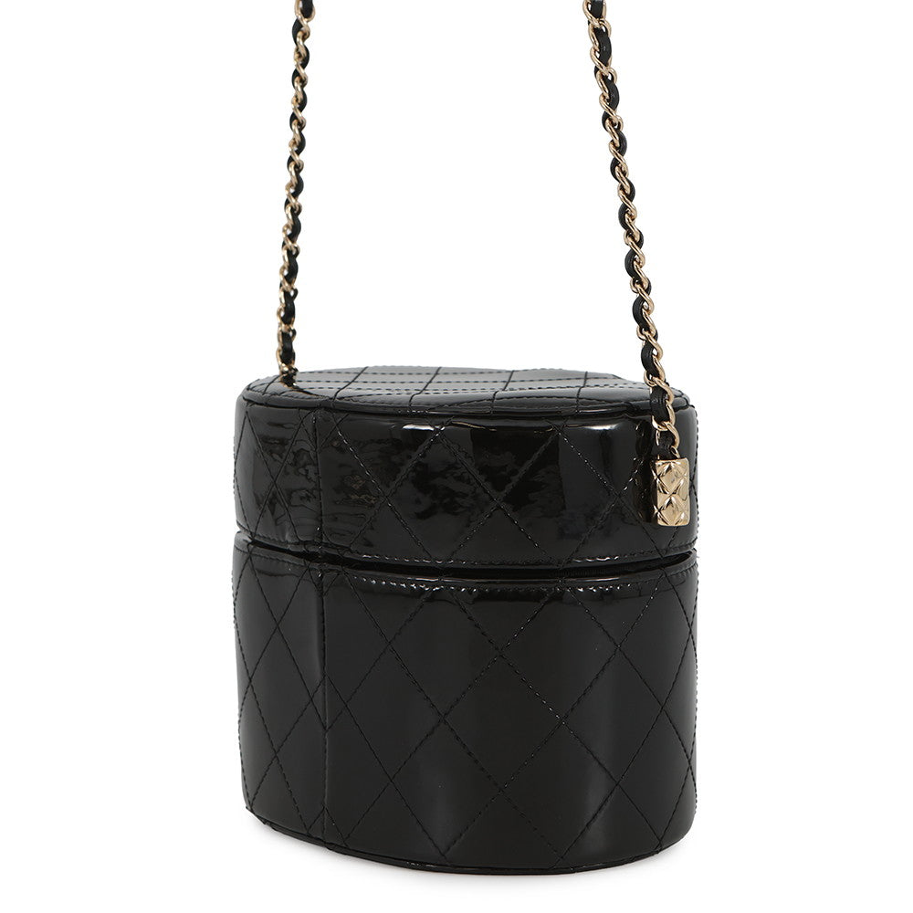 CHANEL Vanity ChainShoulder Bag BlackAP1616 Patent Leather