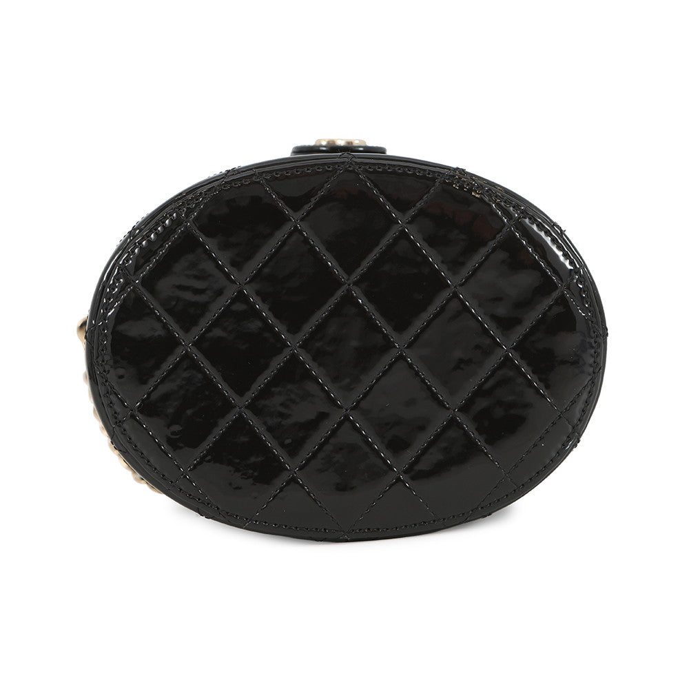 CHANEL Vanity ChainShoulder Bag BlackAP1616 Patent Leather