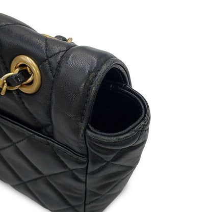 CHANEL Matelasse Flap Bag ChainShoulder BlackAS5259 Lambskin Size 21