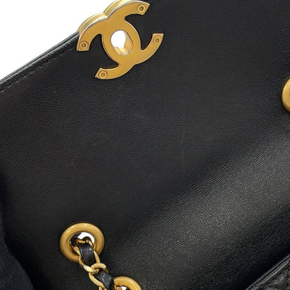 CHANEL Matelasse Flap Bag ChainShoulder BlackAS5259 Lambskin Size 21