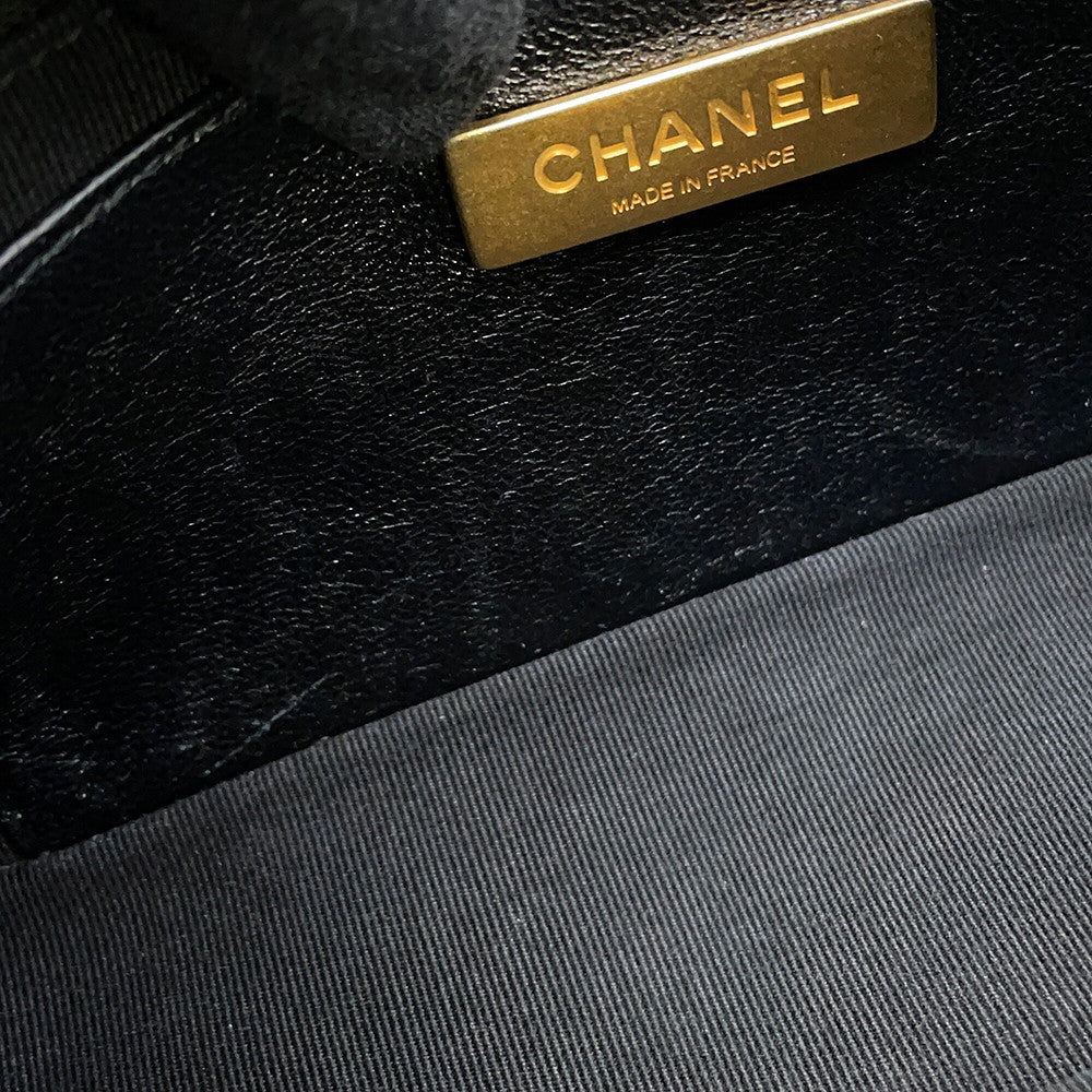 CHANEL Matelasse Flap Bag ChainShoulder BlackAS5259 Lambskin Size 21