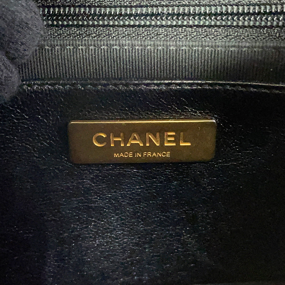 CHANEL Matelasse Flap Bag ChainShoulder BlackAS5259 Lambskin Size 21