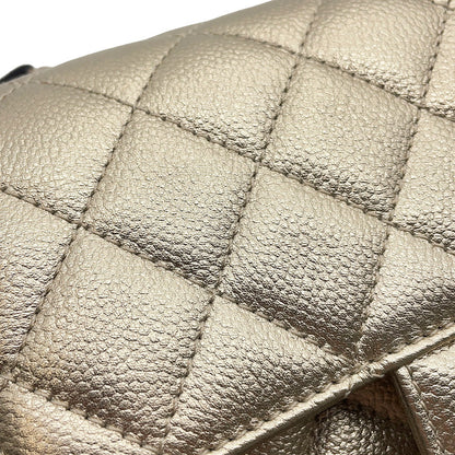 CHANEL Mini Matelasse ChainShoulder Bag GoldAS5758 Caviar Leather