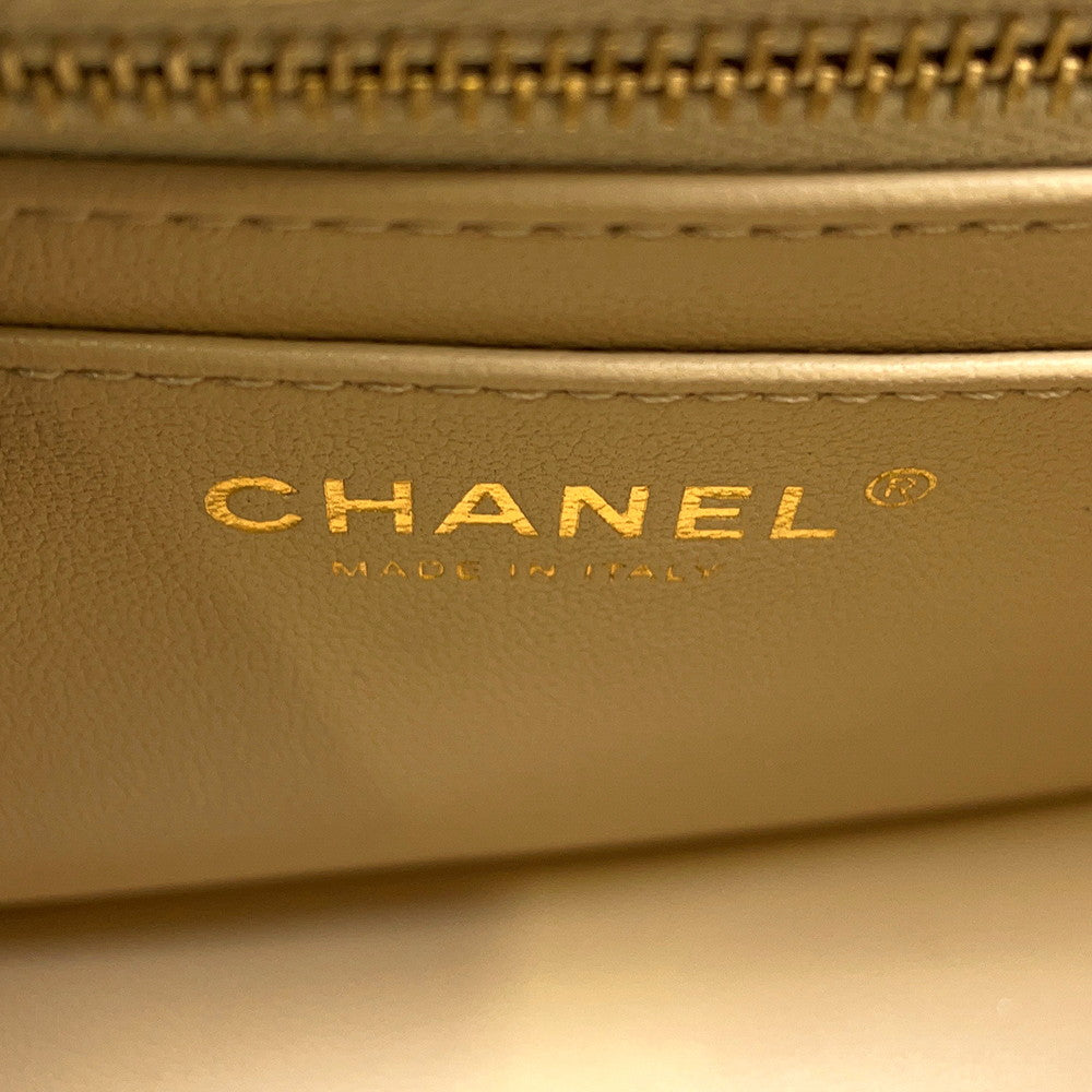 CHANEL Mini Matelasse ChainShoulder Bag GoldAS5758 Caviar Leather