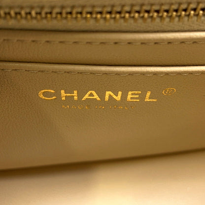 CHANEL Mini Matelasse ChainShoulder Bag GoldAS5758 Caviar Leather
