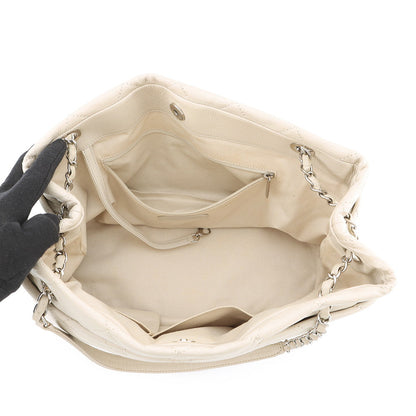 CHANEL Matelasse ChainTote Bag IvoryA48374 Caviar Leather