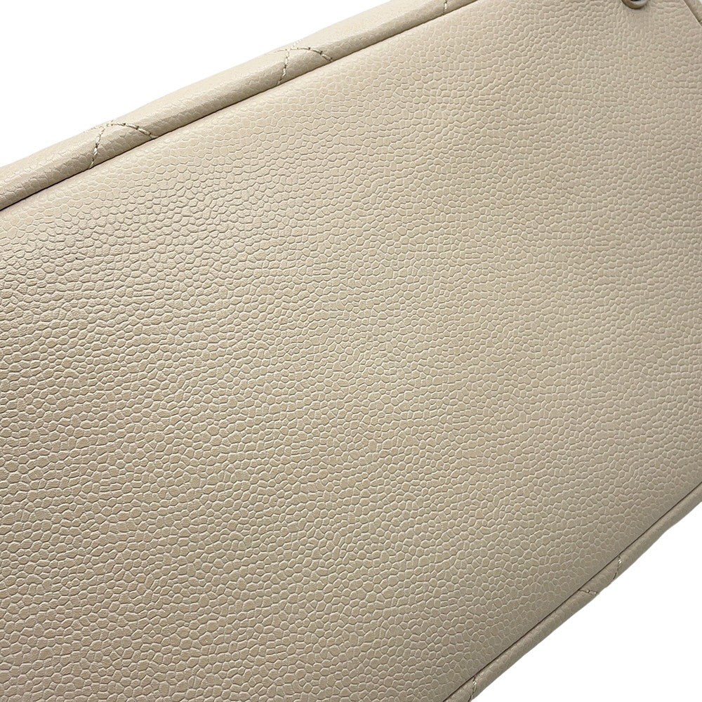 CHANEL Matelasse ChainTote Bag IvoryA48374 Caviar Leather