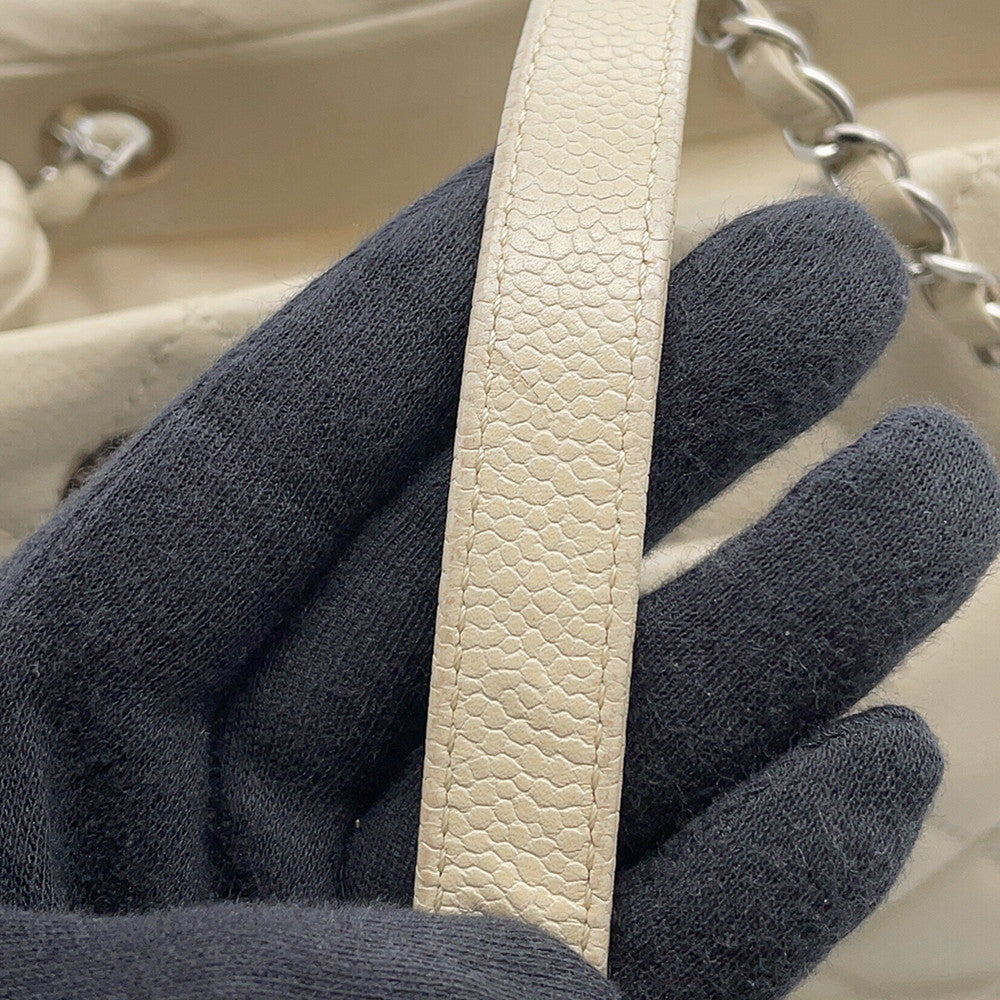 CHANEL Matelasse ChainTote Bag IvoryA48374 Caviar Leather