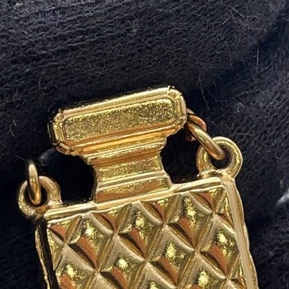 CHANEL CC Logo Perfume Bottle Motif NecklaceAB4392 Gold Plated Rhinestone Faux Pearl