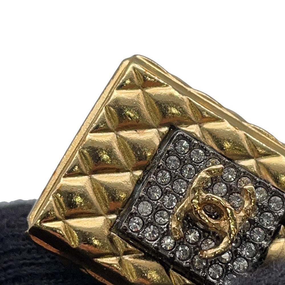 CHANEL CC Logo Perfume Bottle Motif NecklaceAB4392 Gold Plated Rhinestone Faux Pearl