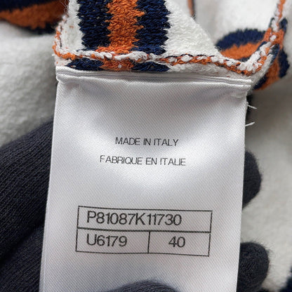 CHANEL pullover polo shirt Size 40 White/Navy/BrownP81087 Cotton 87% Viscose 8% Polyamide 4% Polyurethane 1%