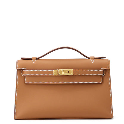 HERMES PochetteKelly Gold Swift Leather