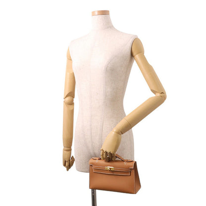 HERMES PochetteKelly Gold Swift Leather