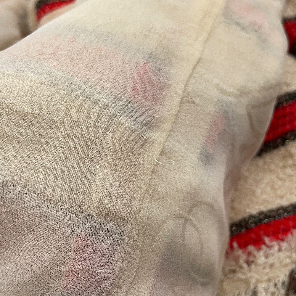 CHANEL Striped Tweed Jacket Size 42 Ivory/Red/BrownP33189 Cotton 38% Silk 38% Polyamide 17% Wool 4% Rayon2% Metal 1%