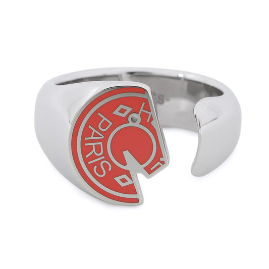 HERMES Carrousel Ring Size T58 Orange Field Metal