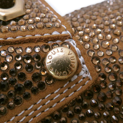 LOUIS VUITTON Oberkampf Line EncreBoots Brown/Gold Leather Rhinestone Size 10
