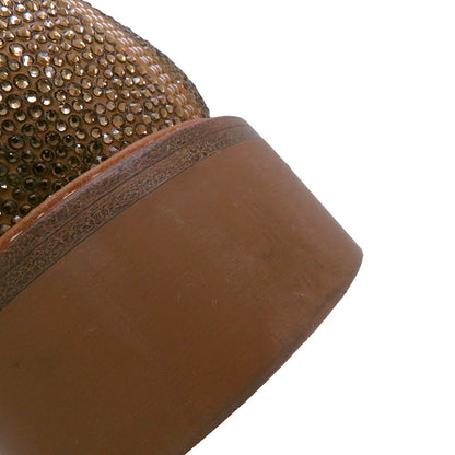 LOUIS VUITTON Oberkampf Line EncreBoots Brown/Gold Leather Rhinestone Size 10