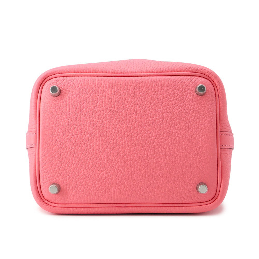 HERMES Picotin Lock Rose Azalee Taurillon Clemence Size PM