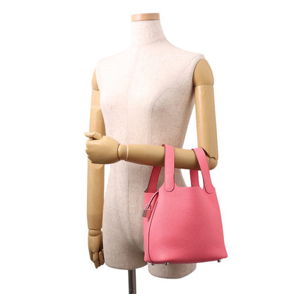 HERMES Picotin Lock Rose Azalee Taurillon Clemence Size PM