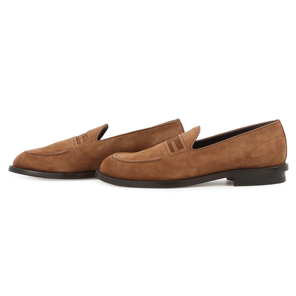 FENDI loafers Brown7D1671 suede Size 7