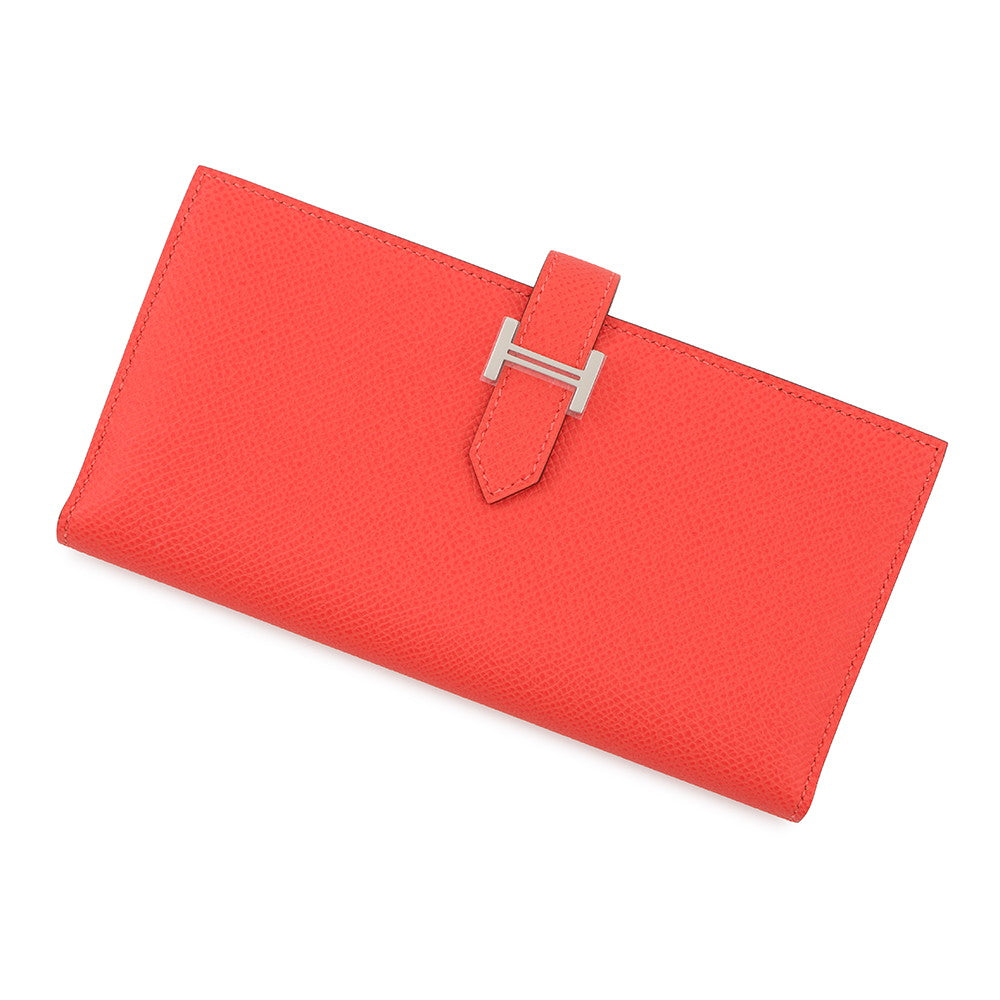 HERMES Beansufla Orange Field Epsom
