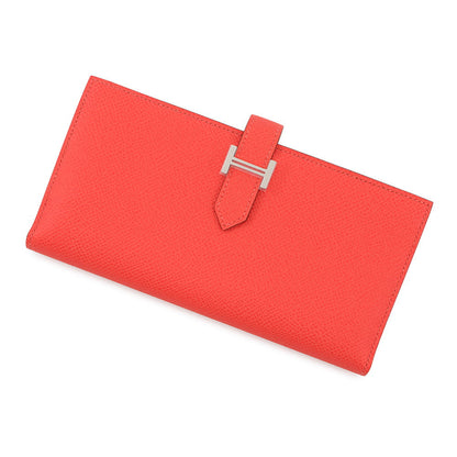 HERMES Beansufla Orange Field Epsom