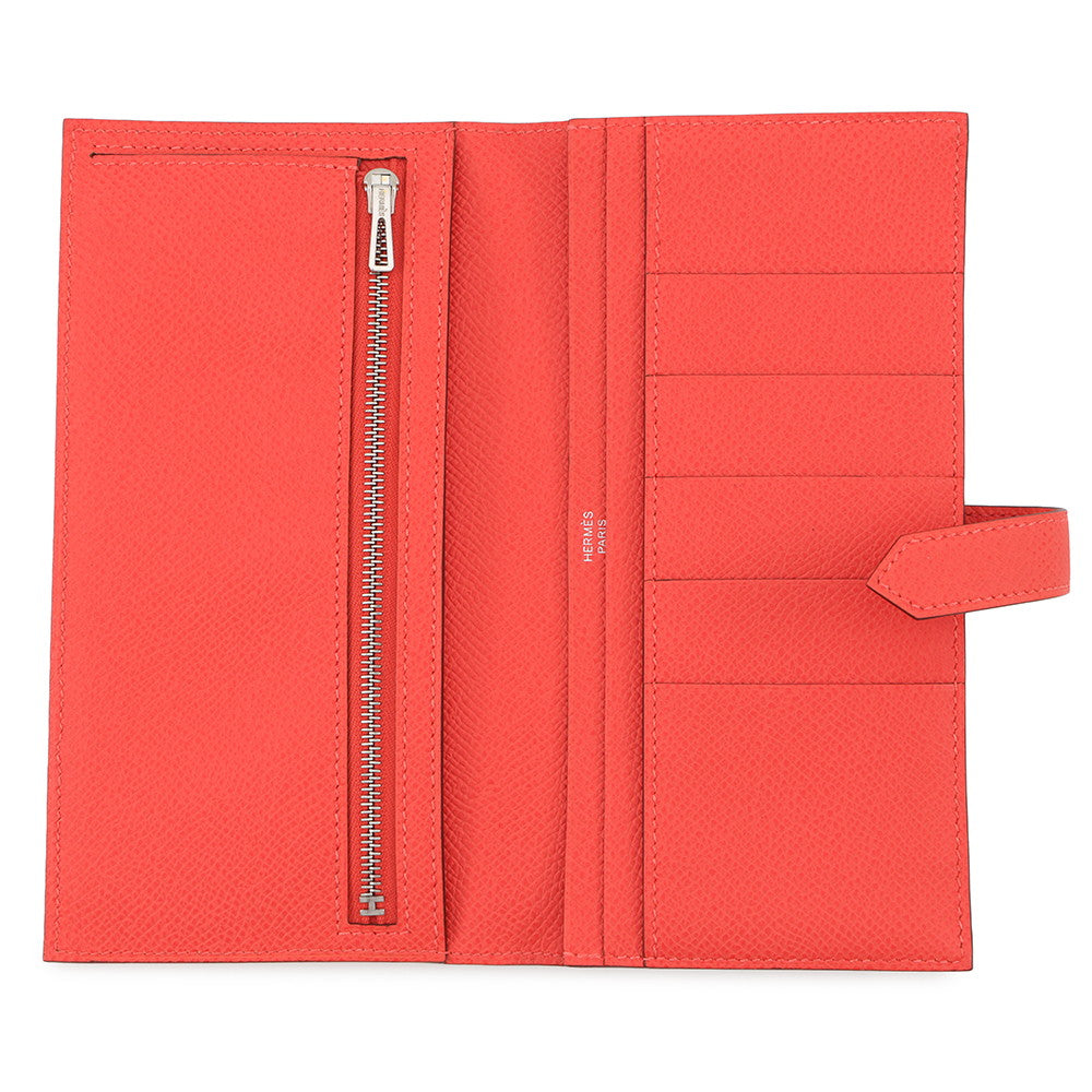 HERMES Beansufla Orange Field Epsom