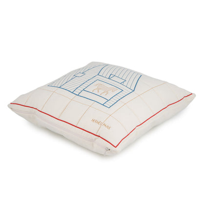 HERMES Bag Cushion Blue・Bread Wool 97% Cashmere3% Size 43x43