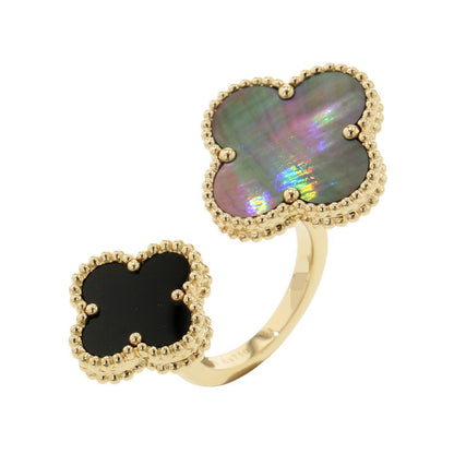 Van Cleef & Arpels Magic Alhambra Entre Le Door Ring Size 51/#11VCARN05751/VCARN05700 18K Yellow Gold