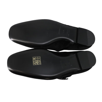 HERMES Ballet shoes "Jane" Black Velvet Fabric Satin Size 37H