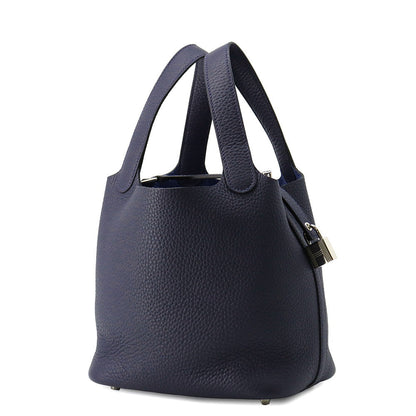 HERMES Picotin Lock Blue Nuit Taurillon Clemence Size PM