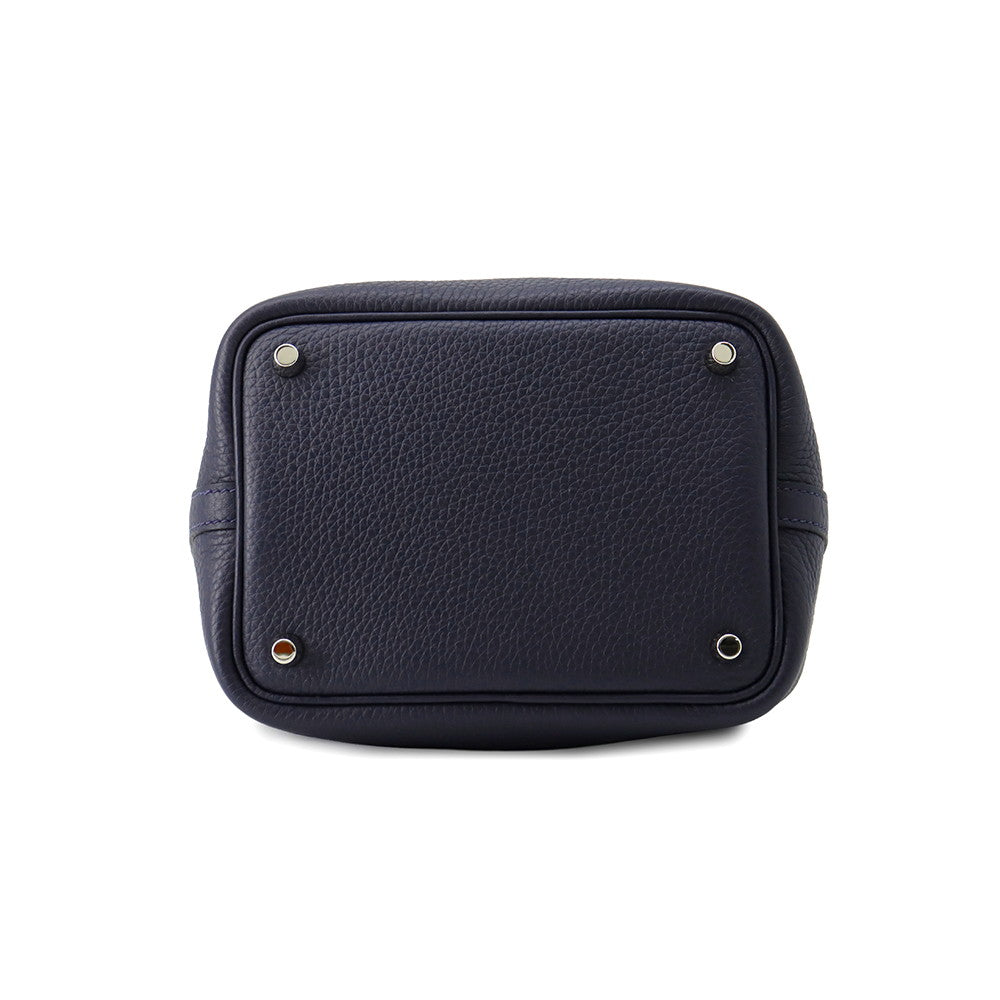 HERMES Picotin Lock Blue Nuit Taurillon Clemence Size PM