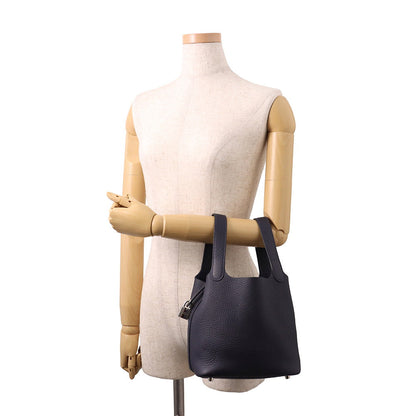 HERMES Picotin Lock Blue Nuit Taurillon Clemence Size PM