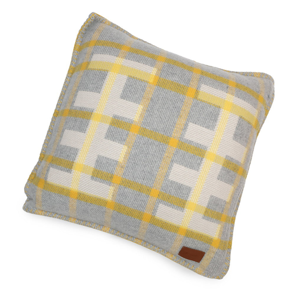 HERMES Echelle Cushion Gri-Suri Wool 100%
