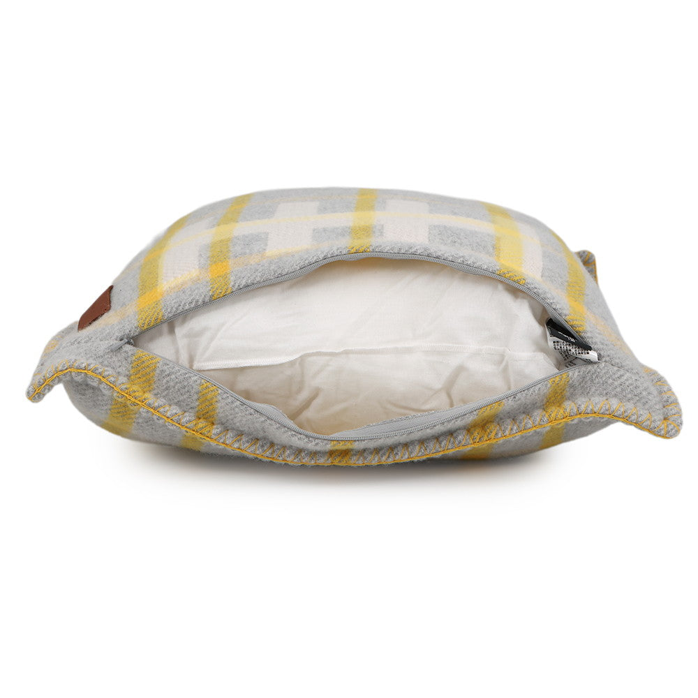 HERMES Echelle Cushion Gri-Suri Wool 100%