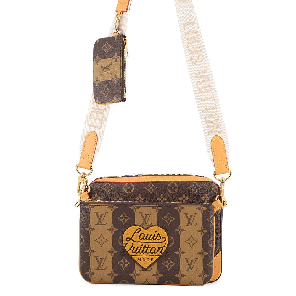 LOUIS VUITTON Trio Messenger BrownM45965 Monogram Stripe LV Squared