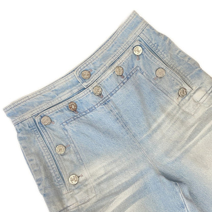CHANEL COCO Button Denim Pants Size 36 Light BlueP76228 Cotton100%