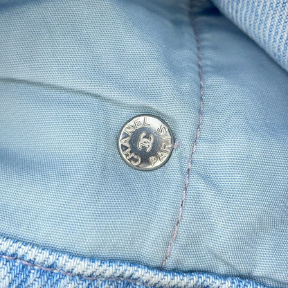 CHANEL COCO Button Denim Pants Size 36 Light BlueP76228 Cotton100%